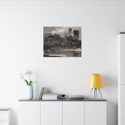 Newark Castle — Antique Engraving Canvas Art Print