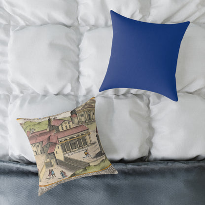 The Church of Saints Vincent and Anastasius at the Three Fountains Historic Print Canvas Pillow