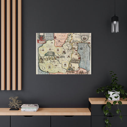 Galilee & the Twelve Tribes of Israel--Antique Map Print on Canvas
