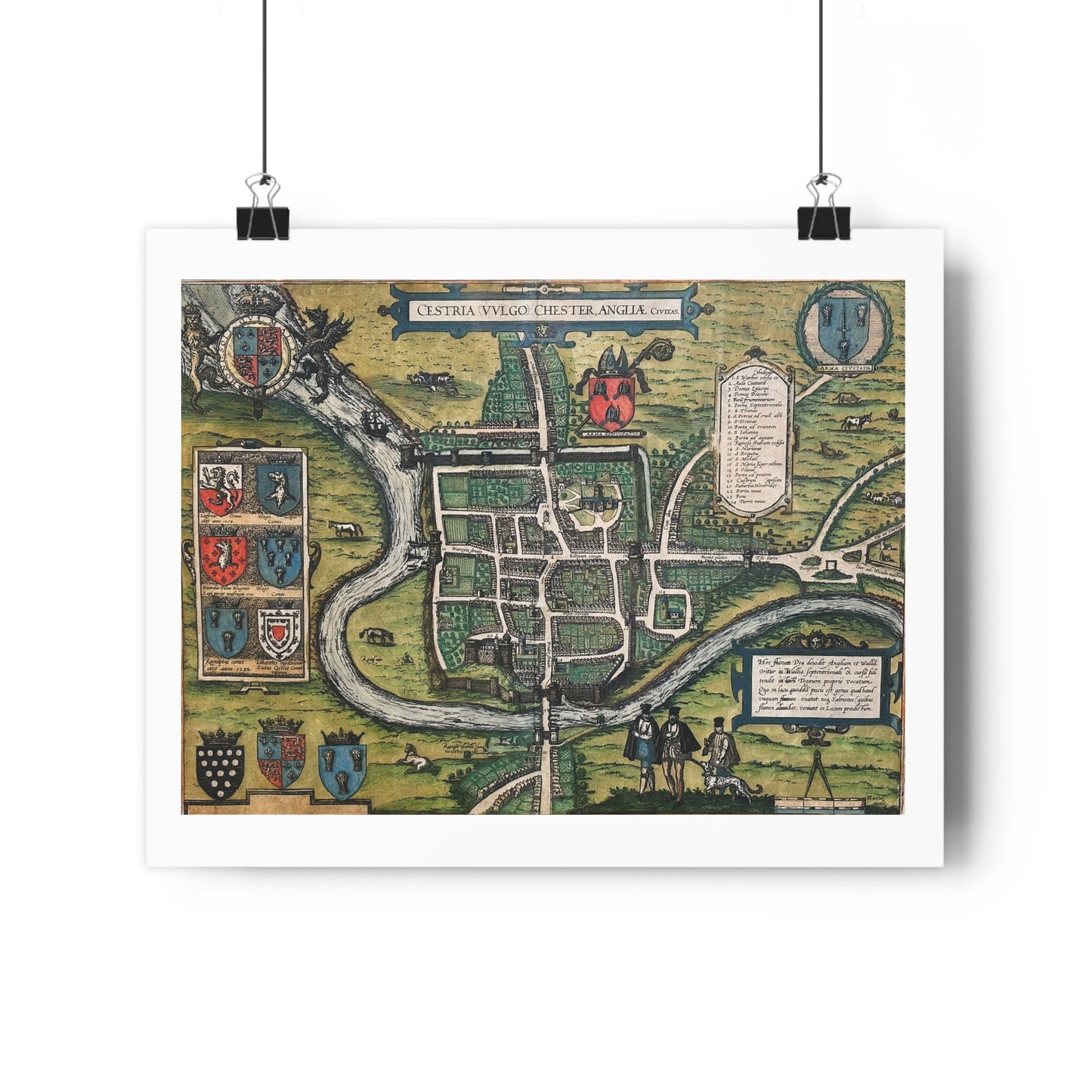 Chester (Cestria), England from Braun & Hogenberg’s Civitates Orbis Terrarum Giclée Art Print