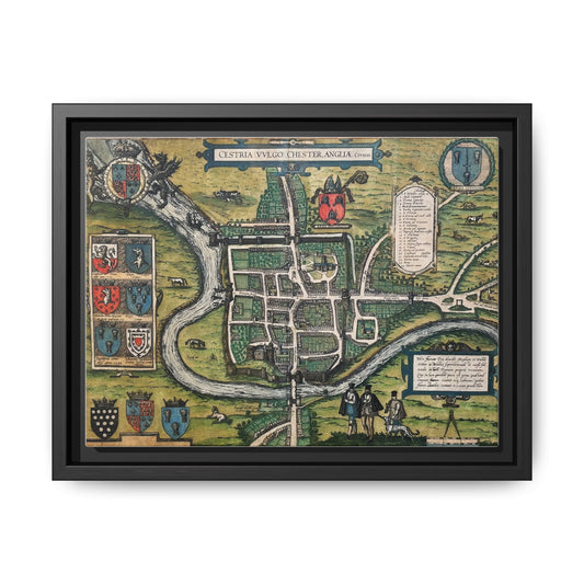 Chester (Cestria), England from Braun & Hogenberg’s Civitates Orbis Terrarum Framed Map Art Print