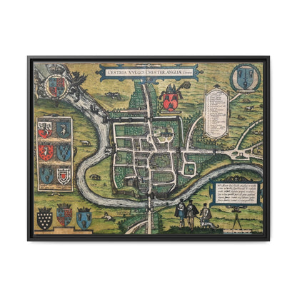 Chester (Cestria), England from Braun & Hogenberg’s Civitates Orbis Terrarum Framed Map Art Print