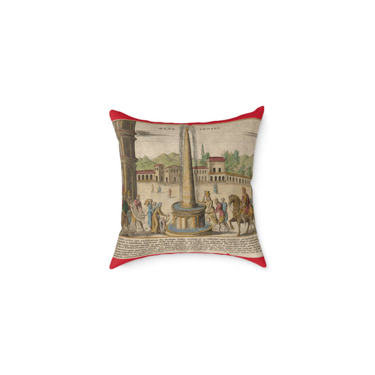 Meta Sudans near Colosseum Vintage-Inspired Square Pillow