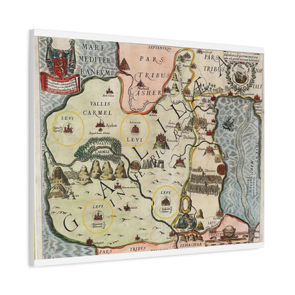 Galilee & the Twelve Tribes of Israel--Antique Map Print on Canvas