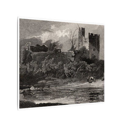 Newark Castle — Antique Engraving Canvas Art Print