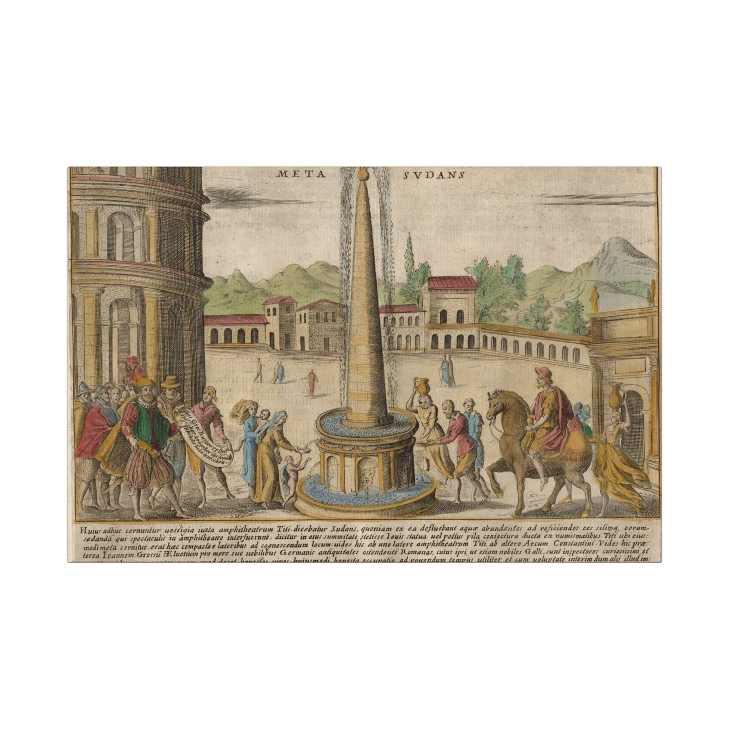Meta Sudans near Colosseum Historic Canvas Art Wraps, 1.6"