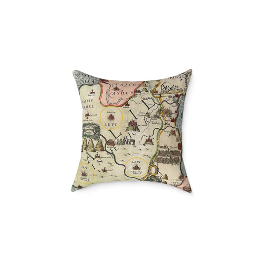 Galilee & the Twelve Tribes of Israel Vintage Map Decorative Pillow
