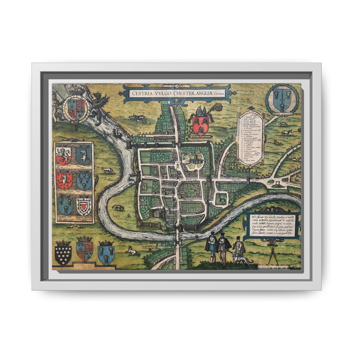 Chester (Cestria), England from Braun & Hogenberg’s Civitates Orbis Terrarum Framed Map Art Print