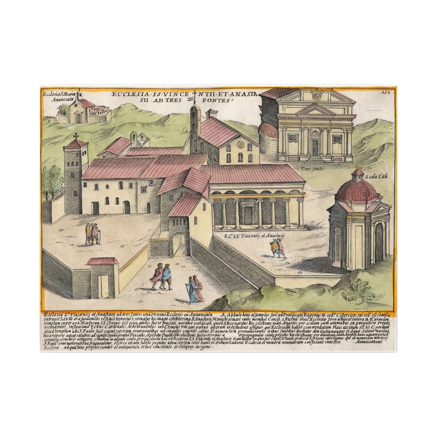 The Church of Saints Vincent and Anastasius at the Three Fountains Historic Canvas Wall Art