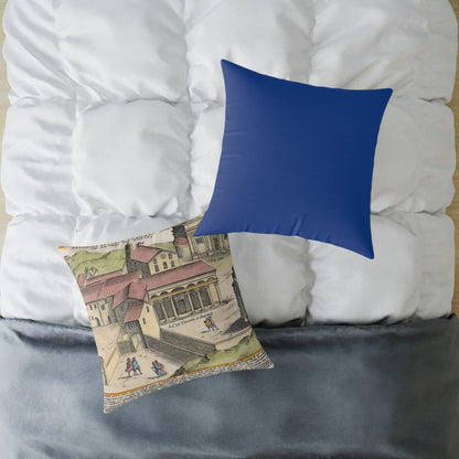 The Church of Saints Vincent and Anastasius at the Three Fountains Historic Print Canvas Pillow