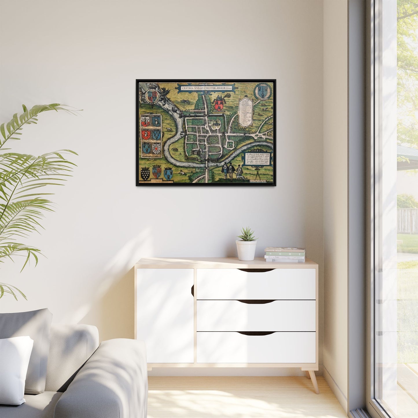Chester (Cestria), England from Braun & Hogenberg’s Civitates Orbis Terrarum Framed Map Art Print