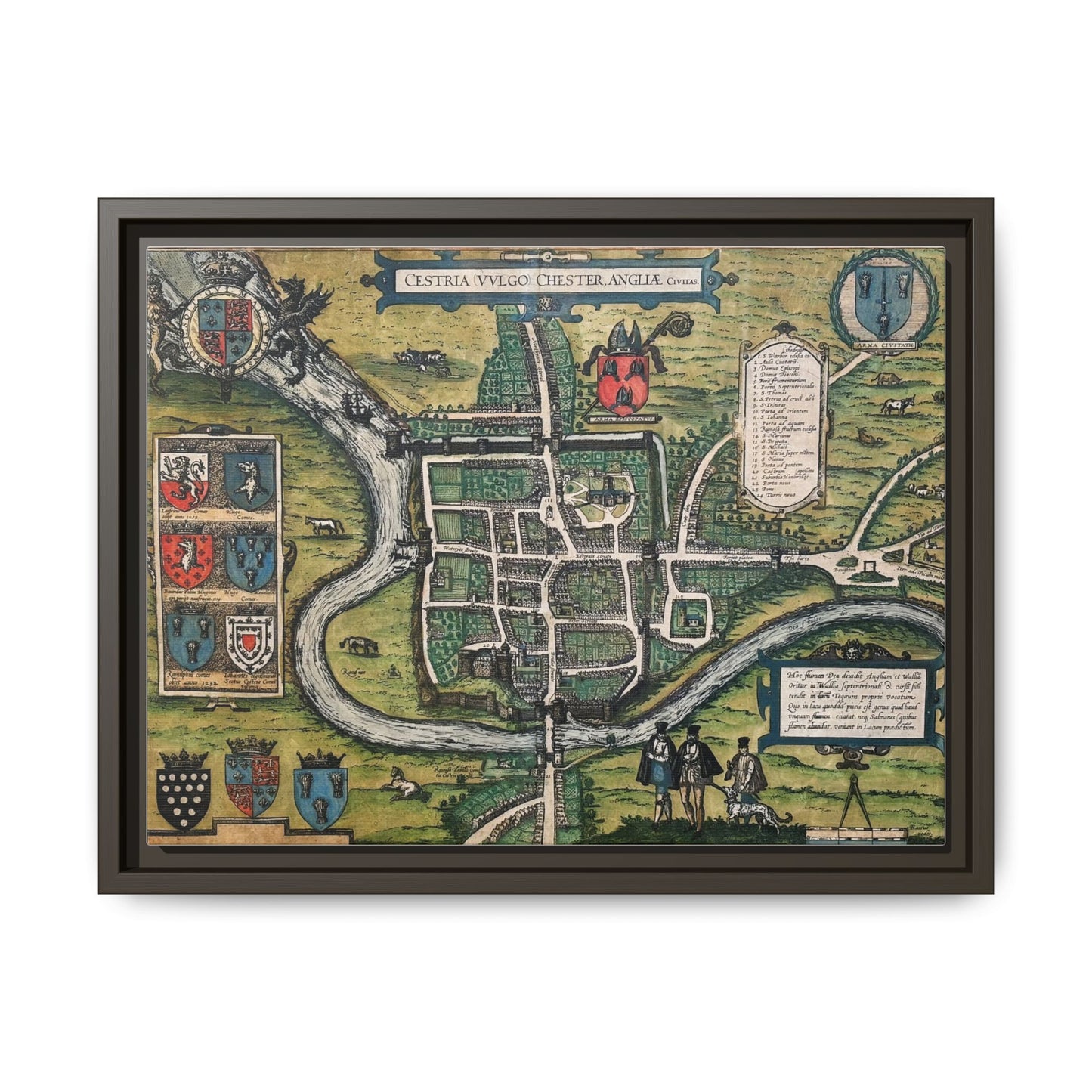 Chester (Cestria), England from Braun & Hogenberg’s Civitates Orbis Terrarum Framed Map Art Print