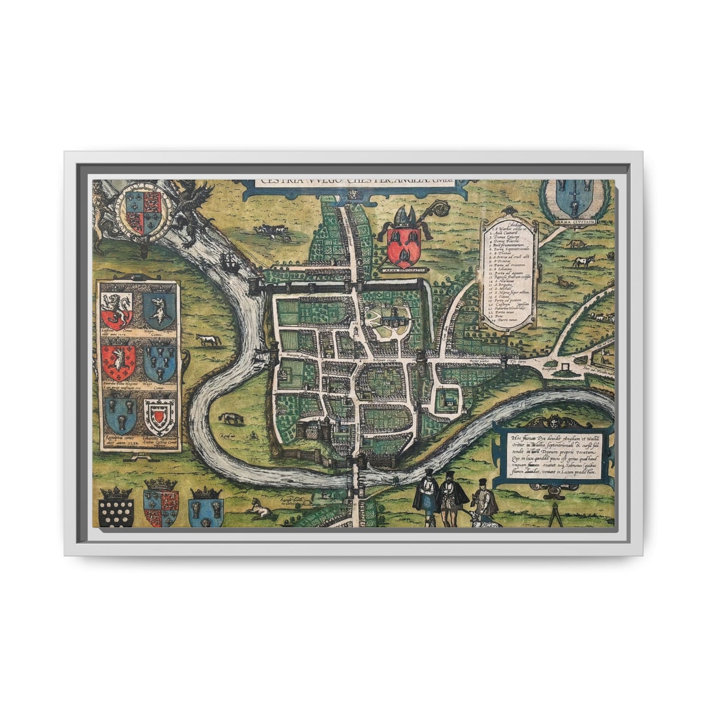 Chester (Cestria), England from Braun & Hogenberg’s Civitates Orbis Terrarum Framed Map Art Print