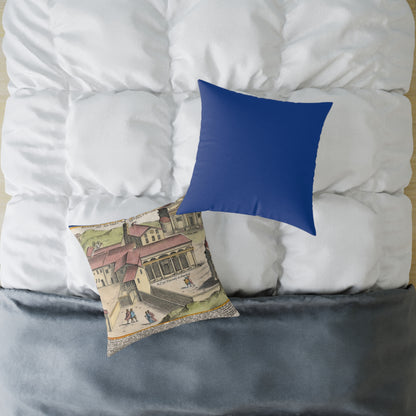 The Church of Saints Vincent and Anastasius at the Three Fountains Historic Print Canvas Pillow
