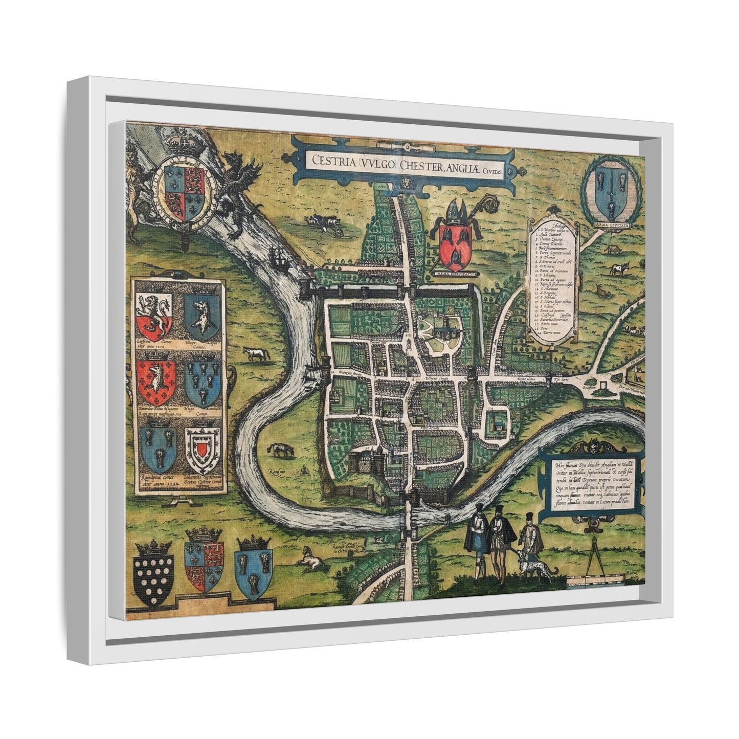 Chester (Cestria), England from Braun & Hogenberg’s Civitates Orbis Terrarum Framed Map Art Print