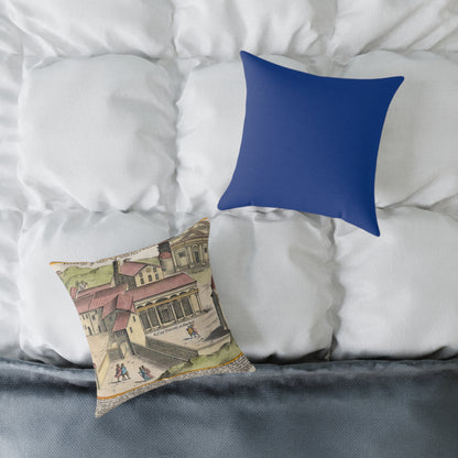 The Church of Saints Vincent and Anastasius at the Three Fountains Historic Print Canvas Pillow