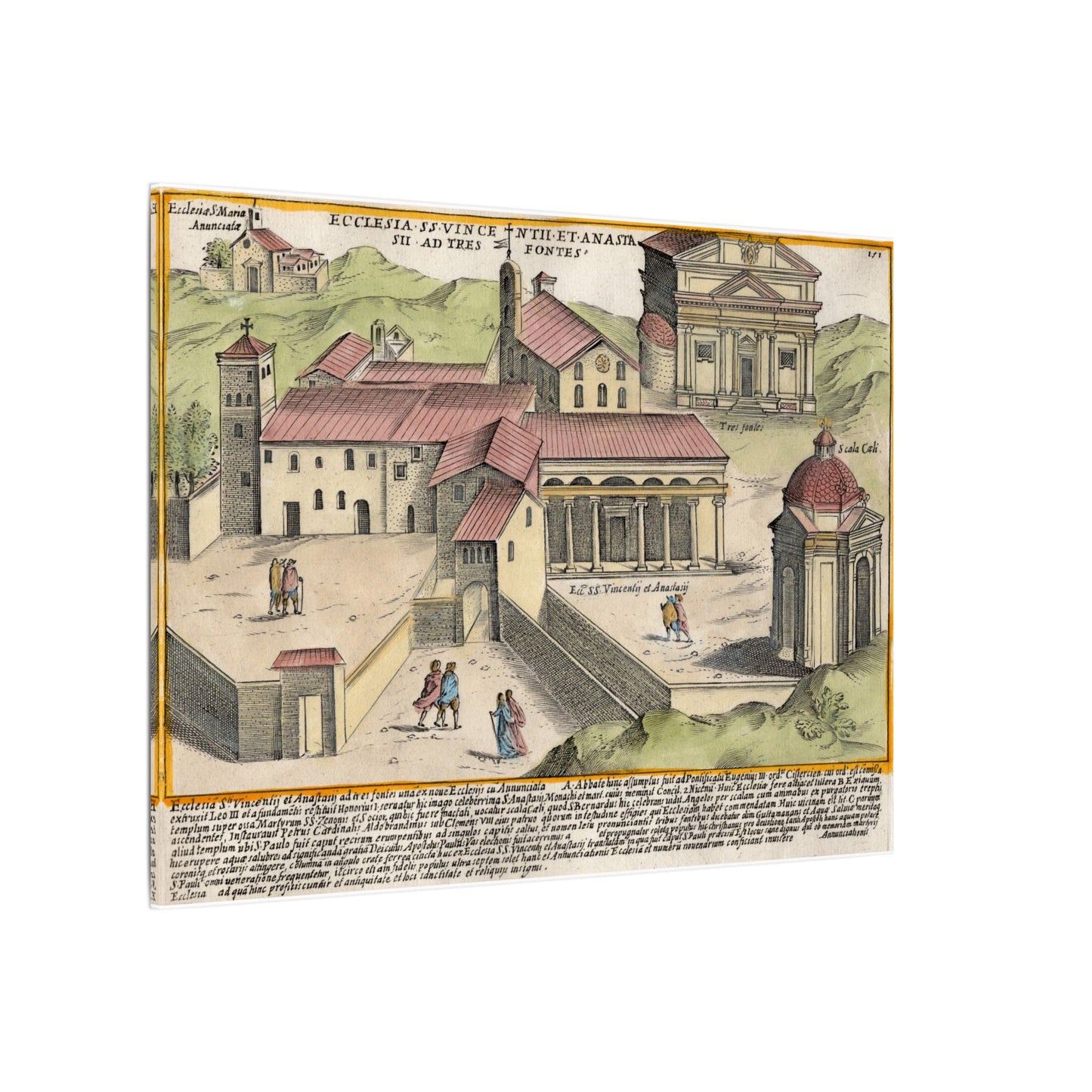 The Church of Saints Vincent and Anastasius at the Three Fountains Historic Canvas Wall Art