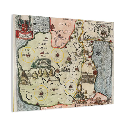 Galilee & the Twelve Tribes of Israel--Antique Map Print on Canvas