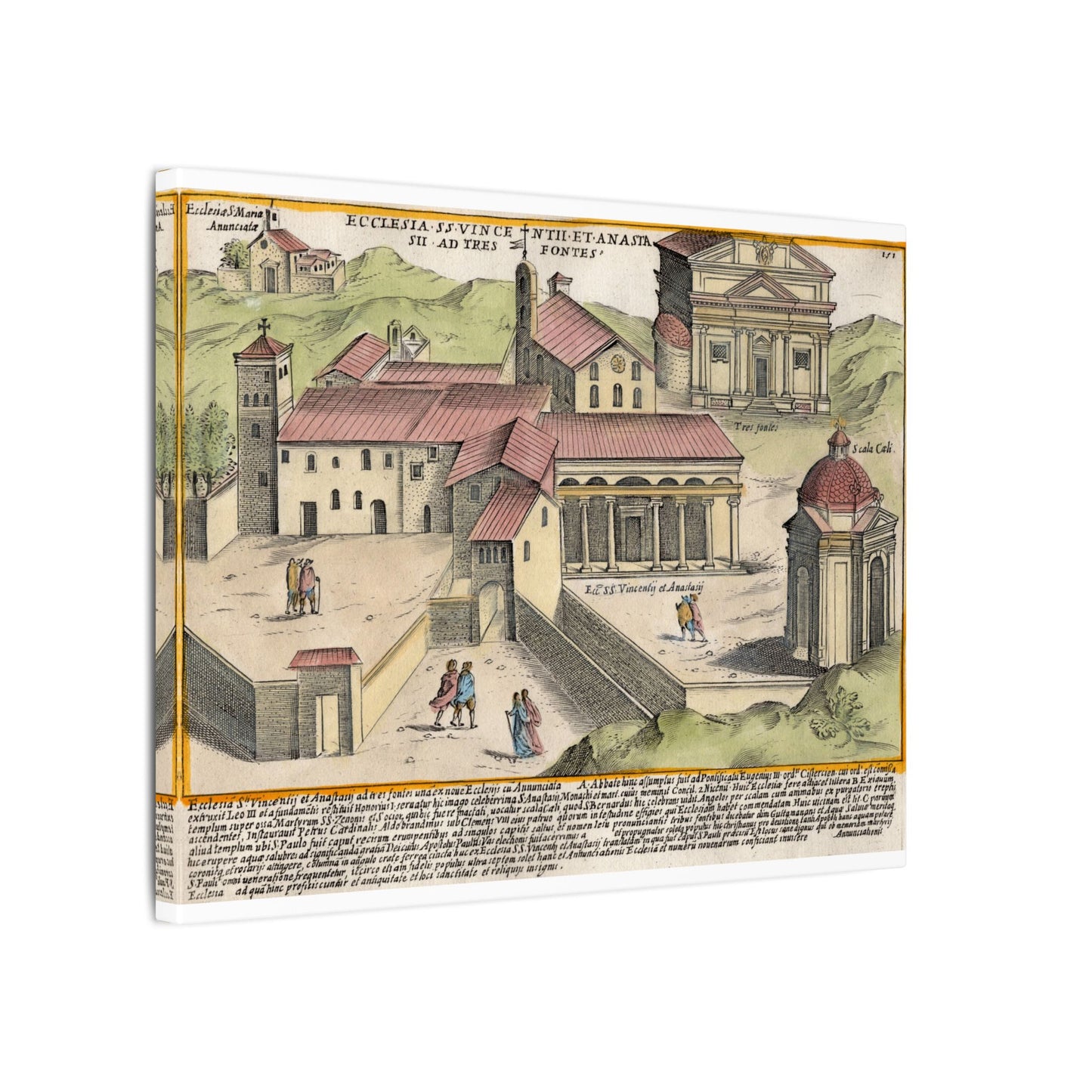 The Church of Saints Vincent and Anastasius at the Three Fountains Historic Canvas Wall Art