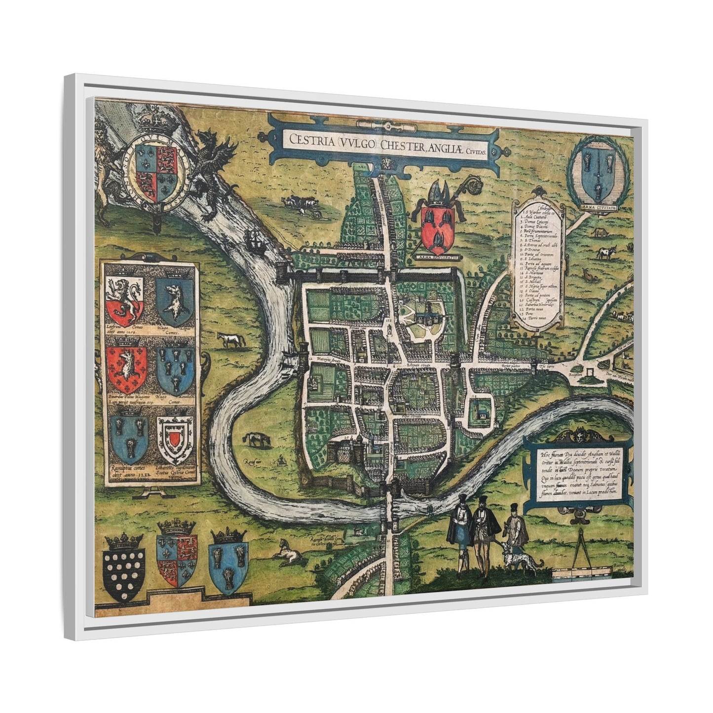 Chester (Cestria), England from Braun & Hogenberg’s Civitates Orbis Terrarum Framed Map Art Print