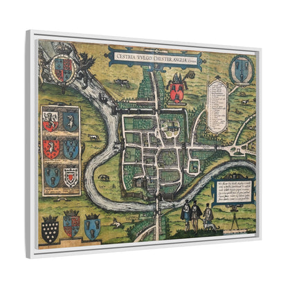 Chester (Cestria), England from Braun & Hogenberg’s Civitates Orbis Terrarum Framed Map Art Print