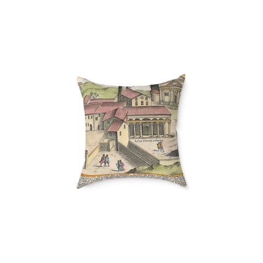 The Church of Saints Vincent and Anastasius at the Three Fountains Historic Print Canvas Pillow