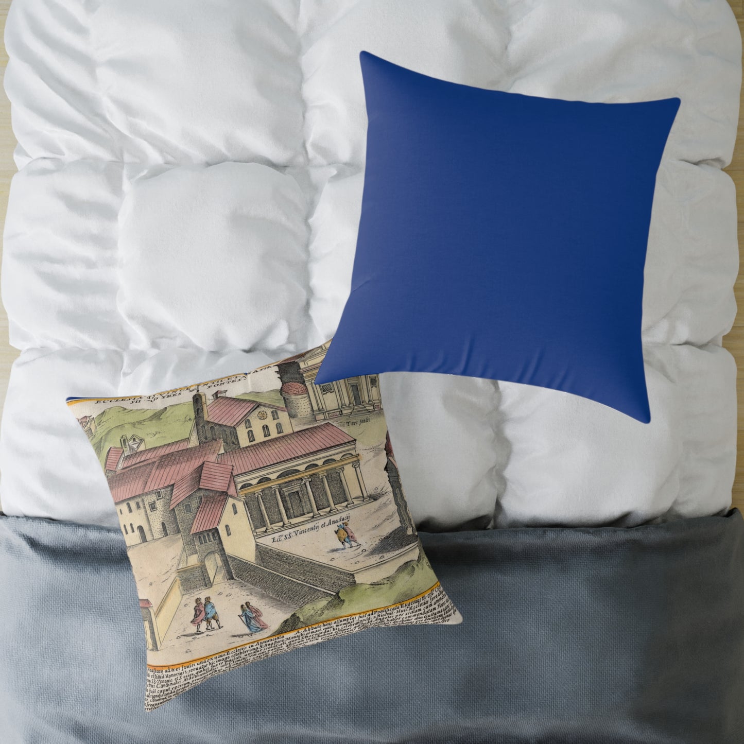 The Church of Saints Vincent and Anastasius at the Three Fountains Historic Print Canvas Pillow
