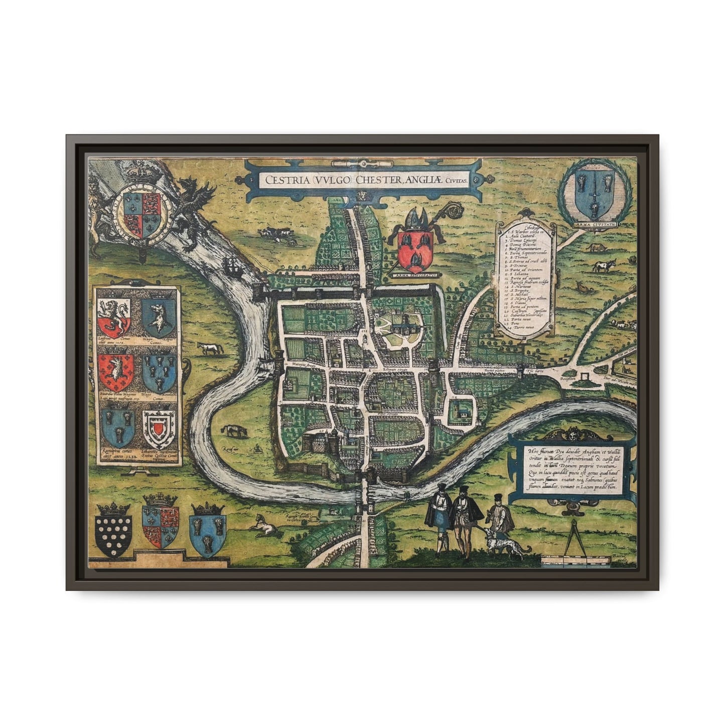 Chester (Cestria), England from Braun & Hogenberg’s Civitates Orbis Terrarum Framed Map Art Print