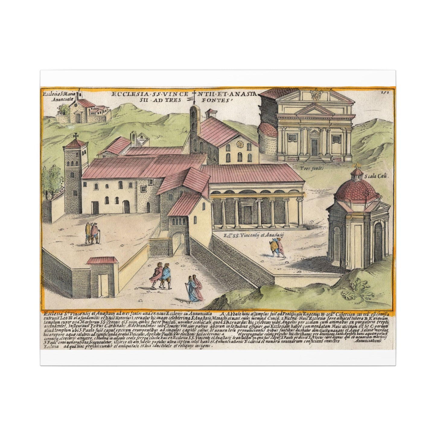 The Church of Saints Vincent and Anastasius at the Three Fountains Historic Canvas Wall Art