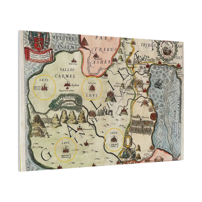 Galilee & the Twelve Tribes of Israel--Antique Map Print on Canvas