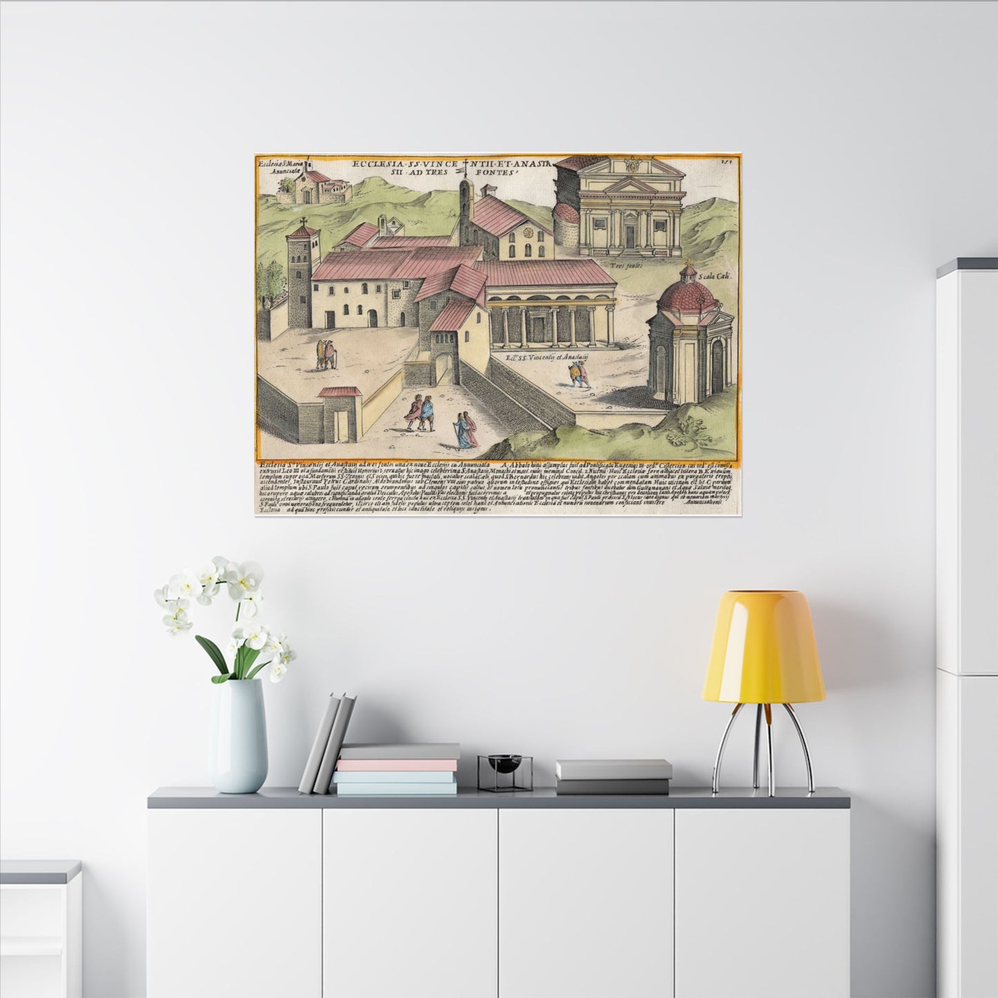 The Church of Saints Vincent and Anastasius at the Three Fountains Historic Canvas Wall Art