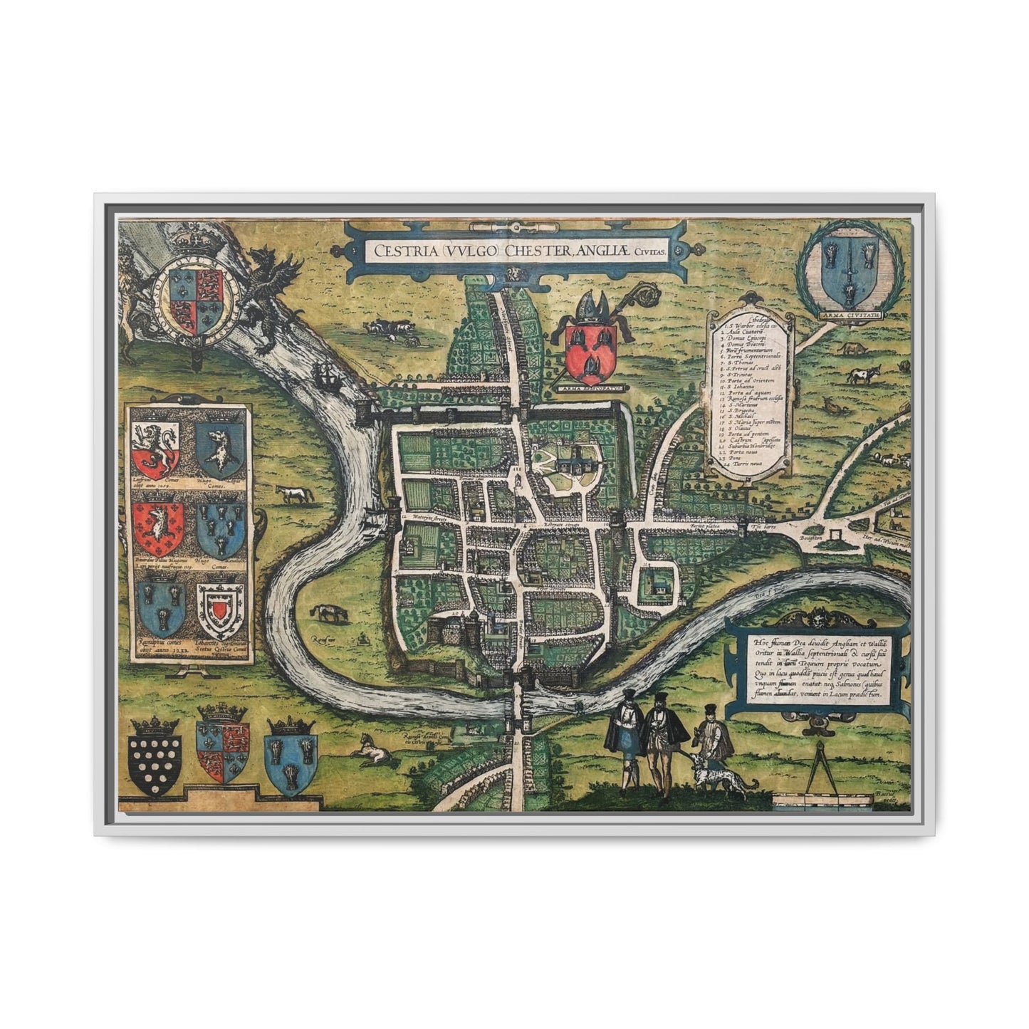 Chester (Cestria), England from Braun & Hogenberg’s Civitates Orbis Terrarum Framed Map Art Print