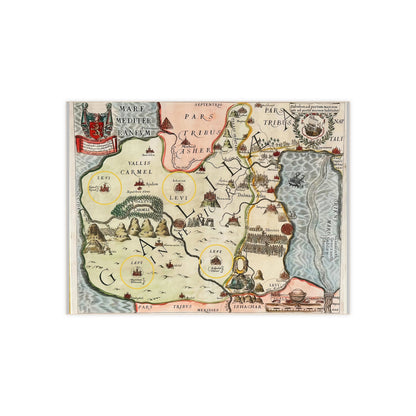 Galilee and the Twelve Tribes of Israel Vintage Map Ceramic Tile