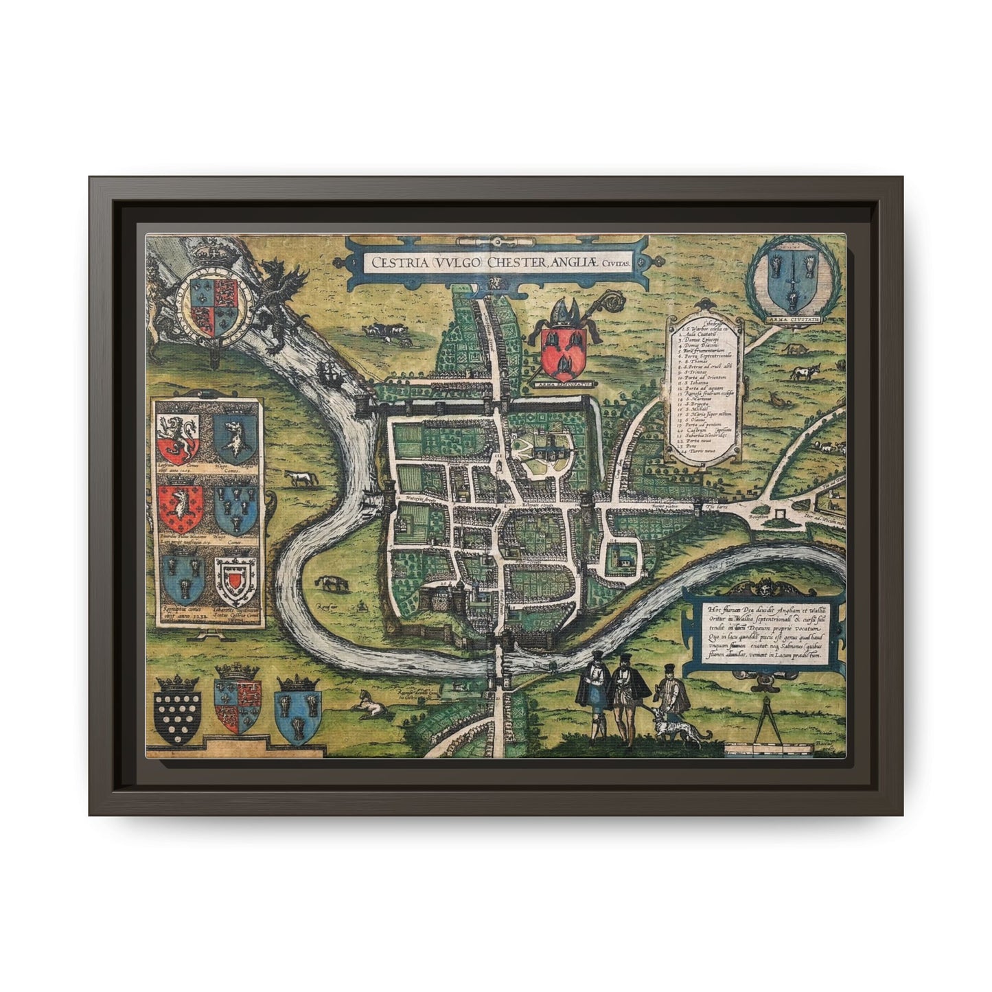 Chester (Cestria), England from Braun & Hogenberg’s Civitates Orbis Terrarum Framed Map Art Print
