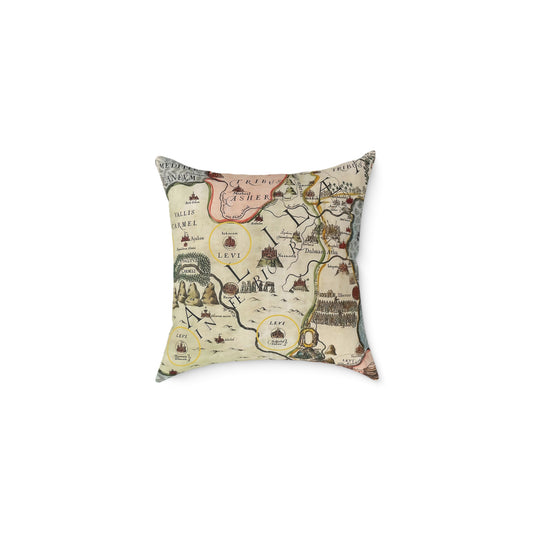 Galilee & the Twelve Tribes of Israel Vintage Map Decorative Pillow
