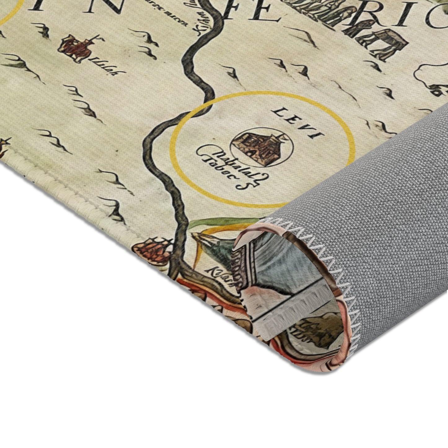 Galilee & the Twelve Tribes of Israel Vintage Map Area Rug