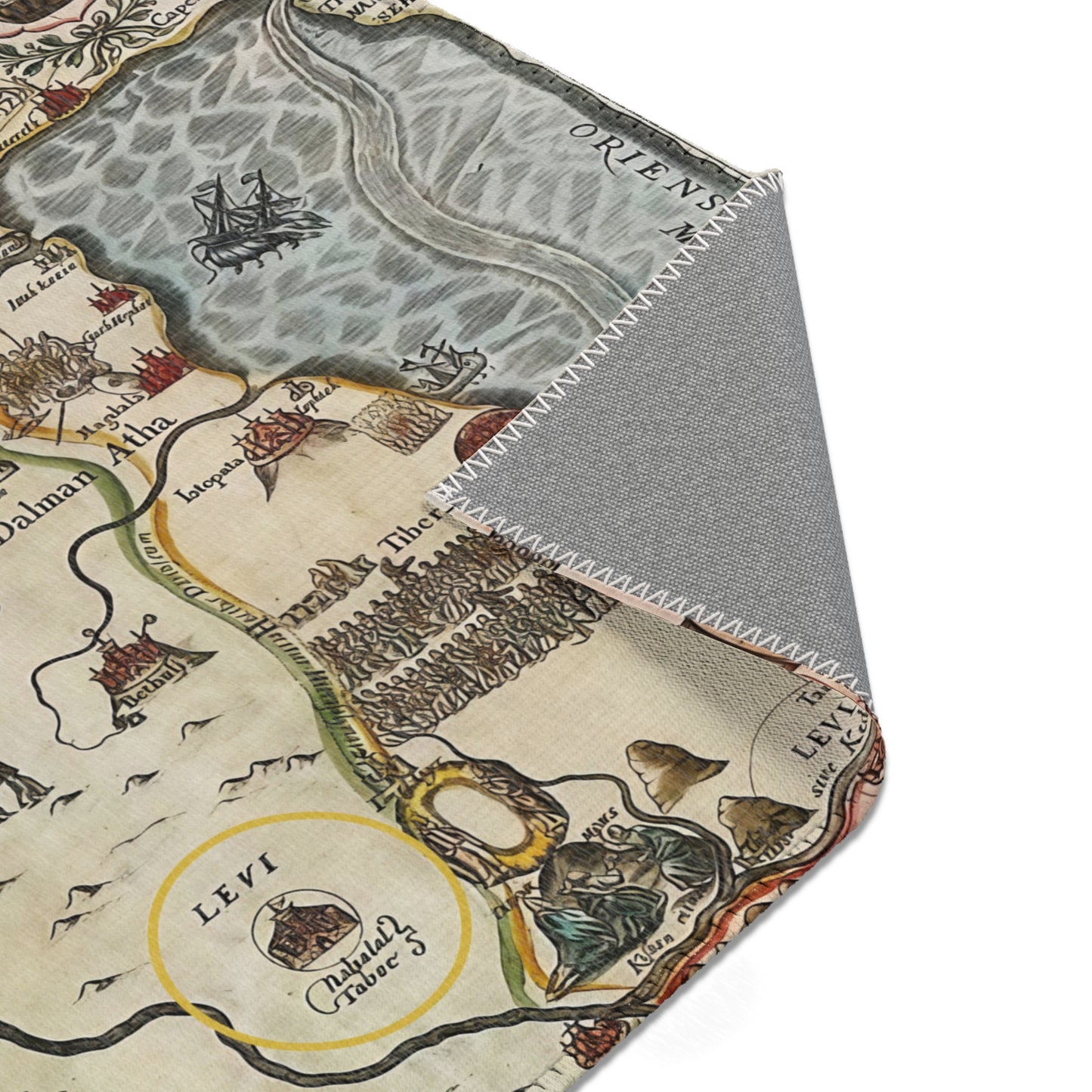 Galilee & the Twelve Tribes of Israel Vintage Map Area Rug