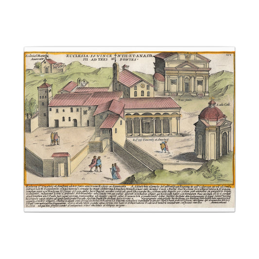 The Church of Saints Vincent and Anastasius at the Three Fountains Historic Canvas Wall Art